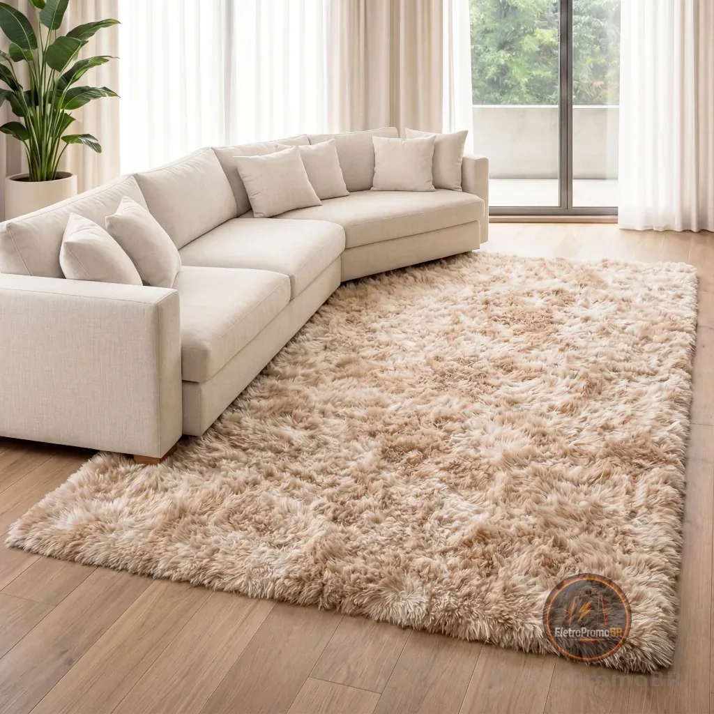 Tapete Sala Grande 2,00 x 2,50 Peludo Felpudo Várias Cores Promoção