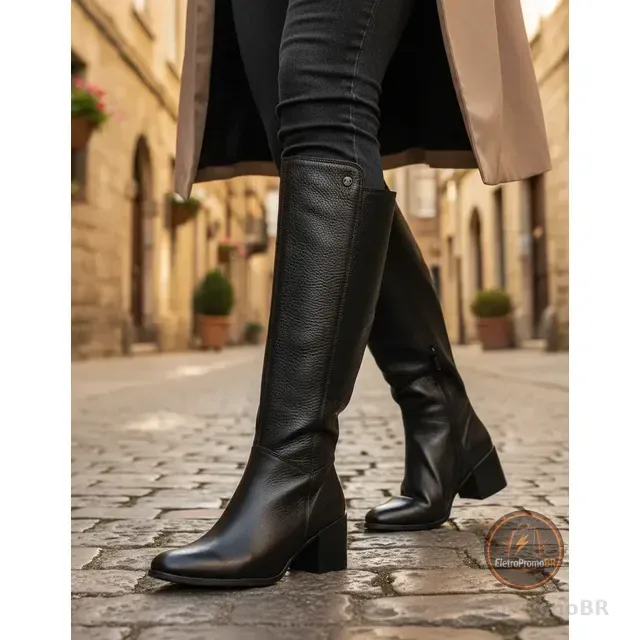 Bota Cano Longo Couro Bottero 346903-9 Inverno Bloco.