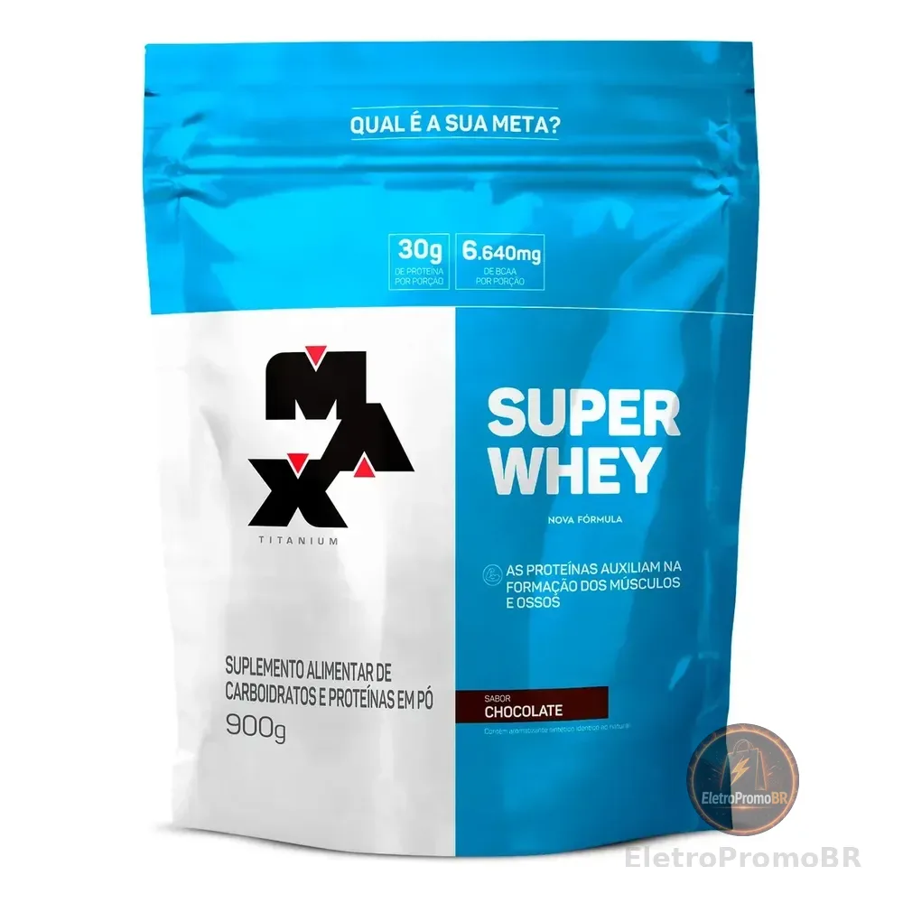 Super Whey Protein Max Titanium 900 Gramas - Sabor Chocolate