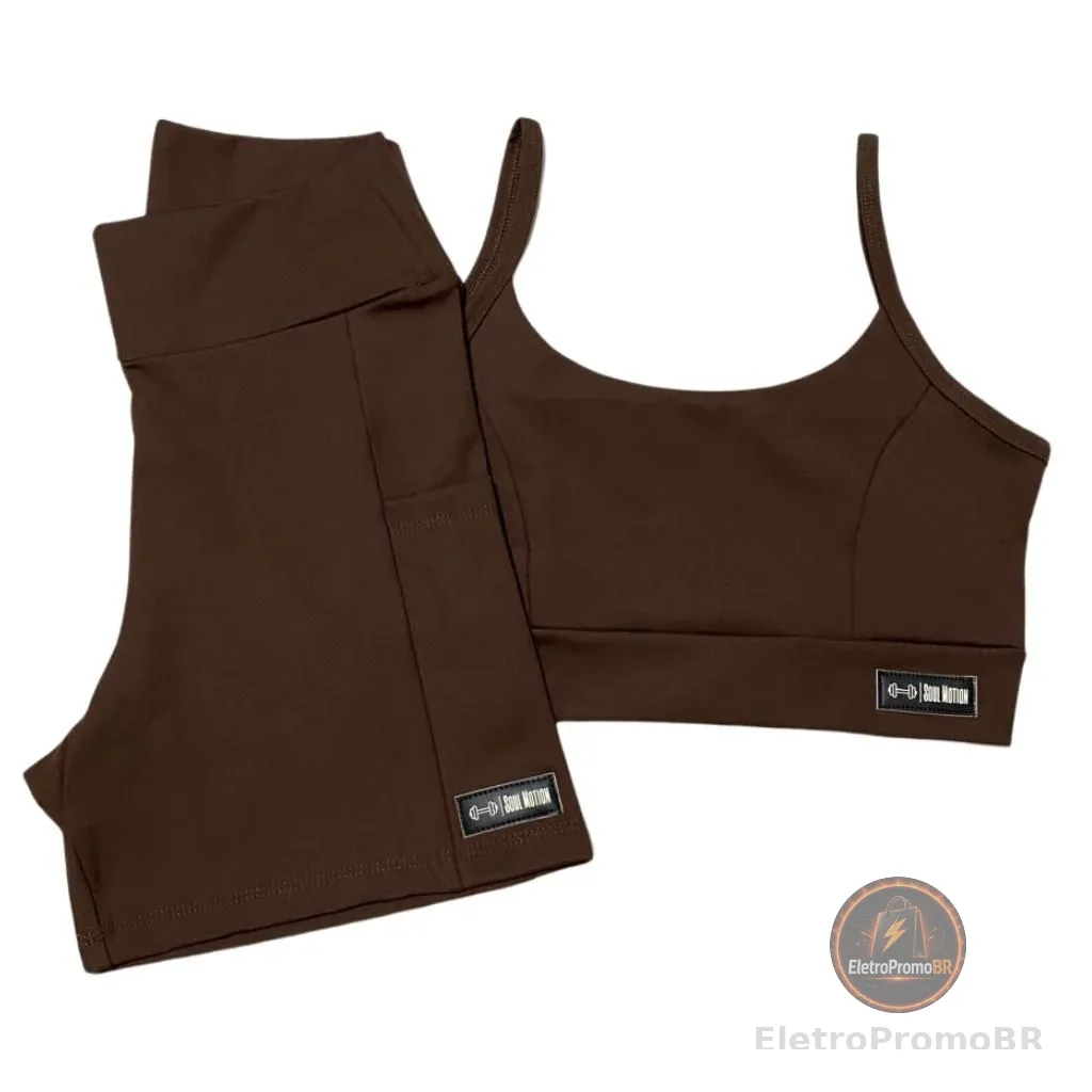 Conjunto Fitness - Shorts com bolso e Top de alça