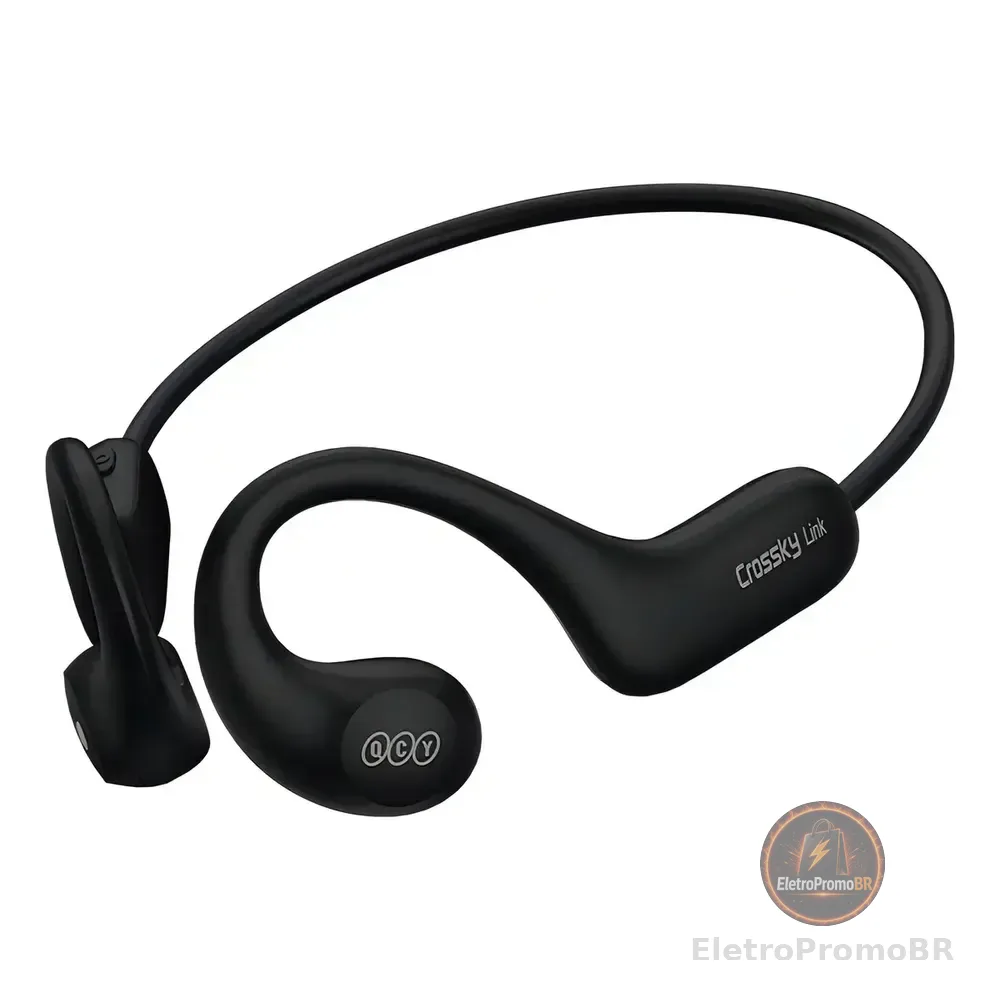 Fone Qcy Crossky T22 Open Ear Bluetooth 5.3 Esportivo Ipx6 Cor Preto