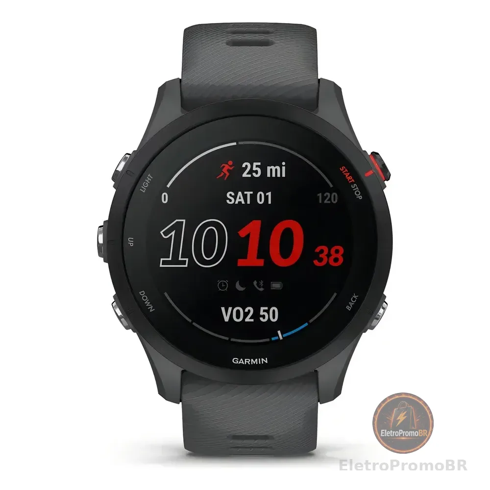 Relógio Garmin 255 Forerunner Cinza Novo Original Cinza Ardósia Esportivo Preto