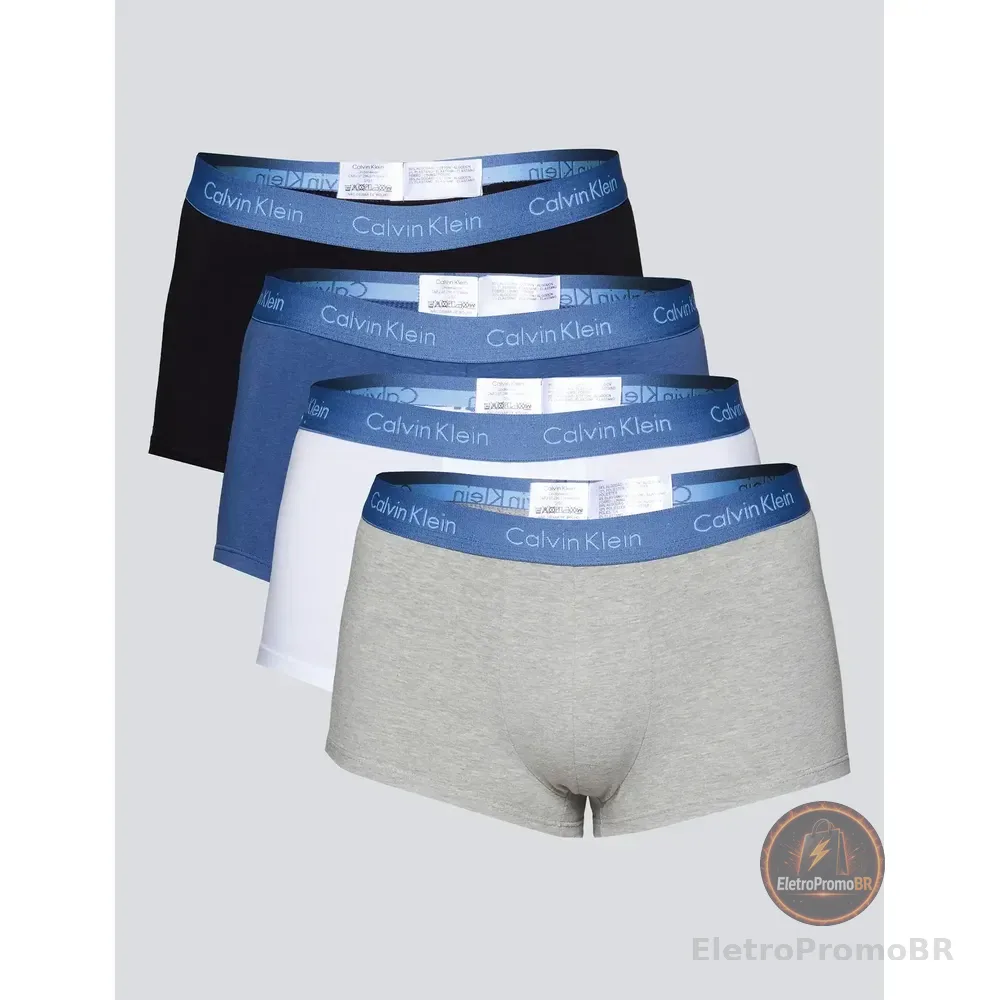 Kit 4 Cuecas Trunk Calvin Klein Azul-marinho Liso M