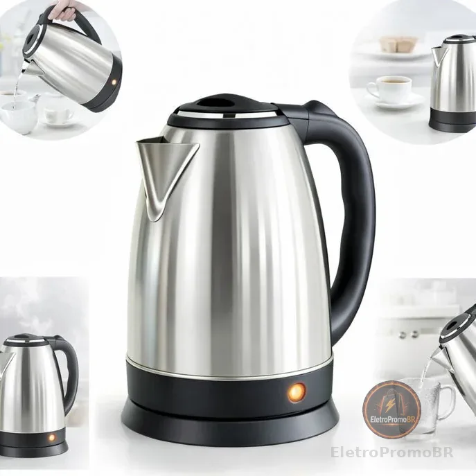 Chaleira Elétrica Jarra Café Chá Inox 110v