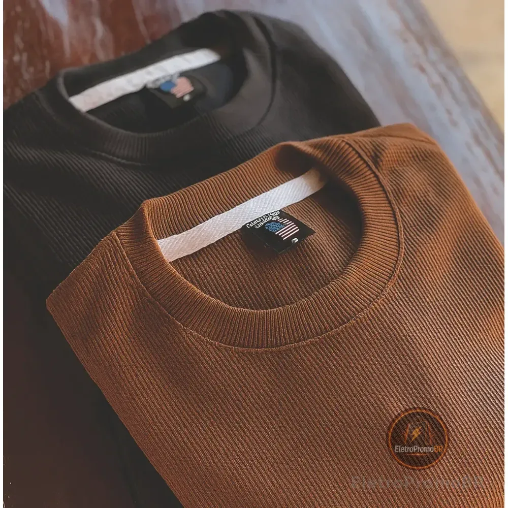 Kit 2 Camisetas Oversized Masculina Texturizado Premium Kit 2 Over - Preto Marrom M