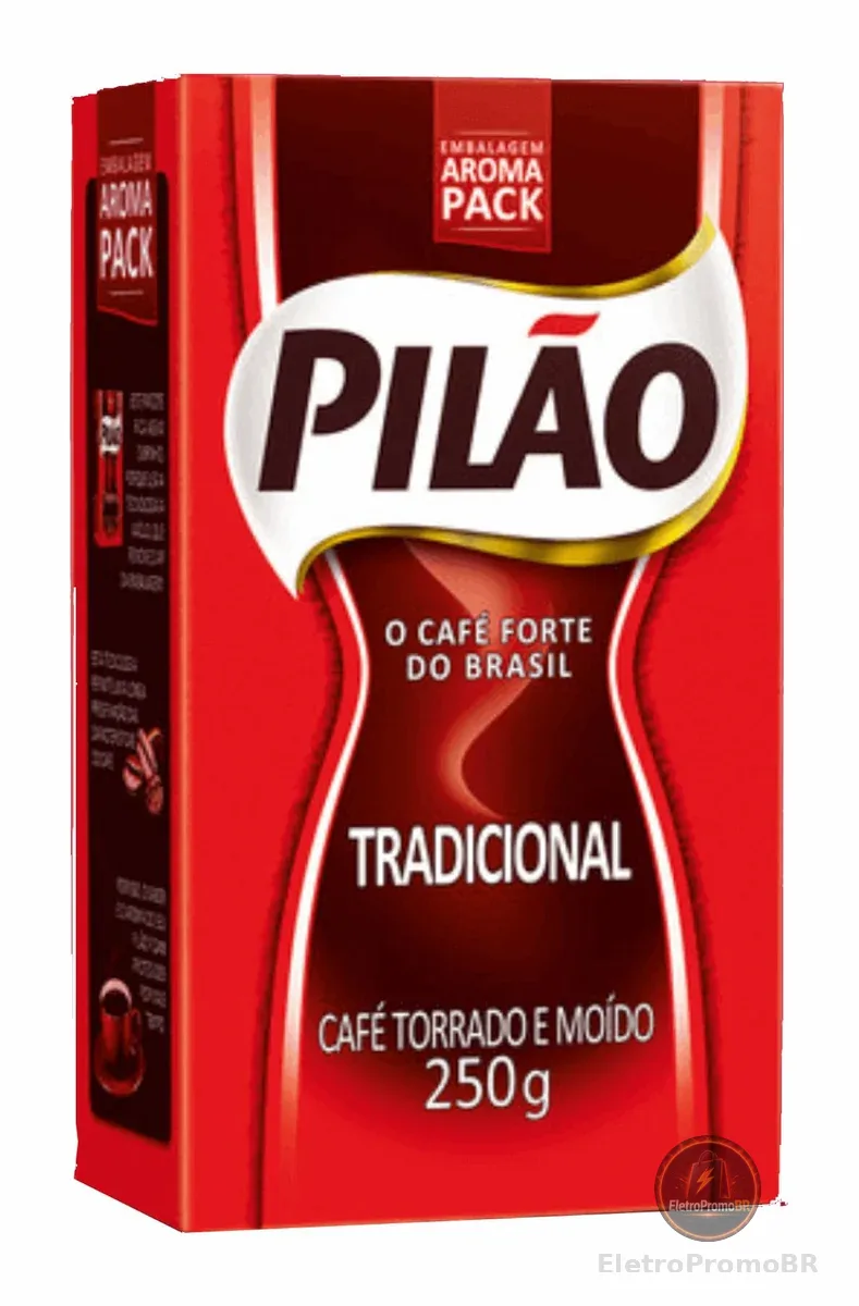 Café Pilão Torrado e Moído Tradicional Vácuo 250 gramas