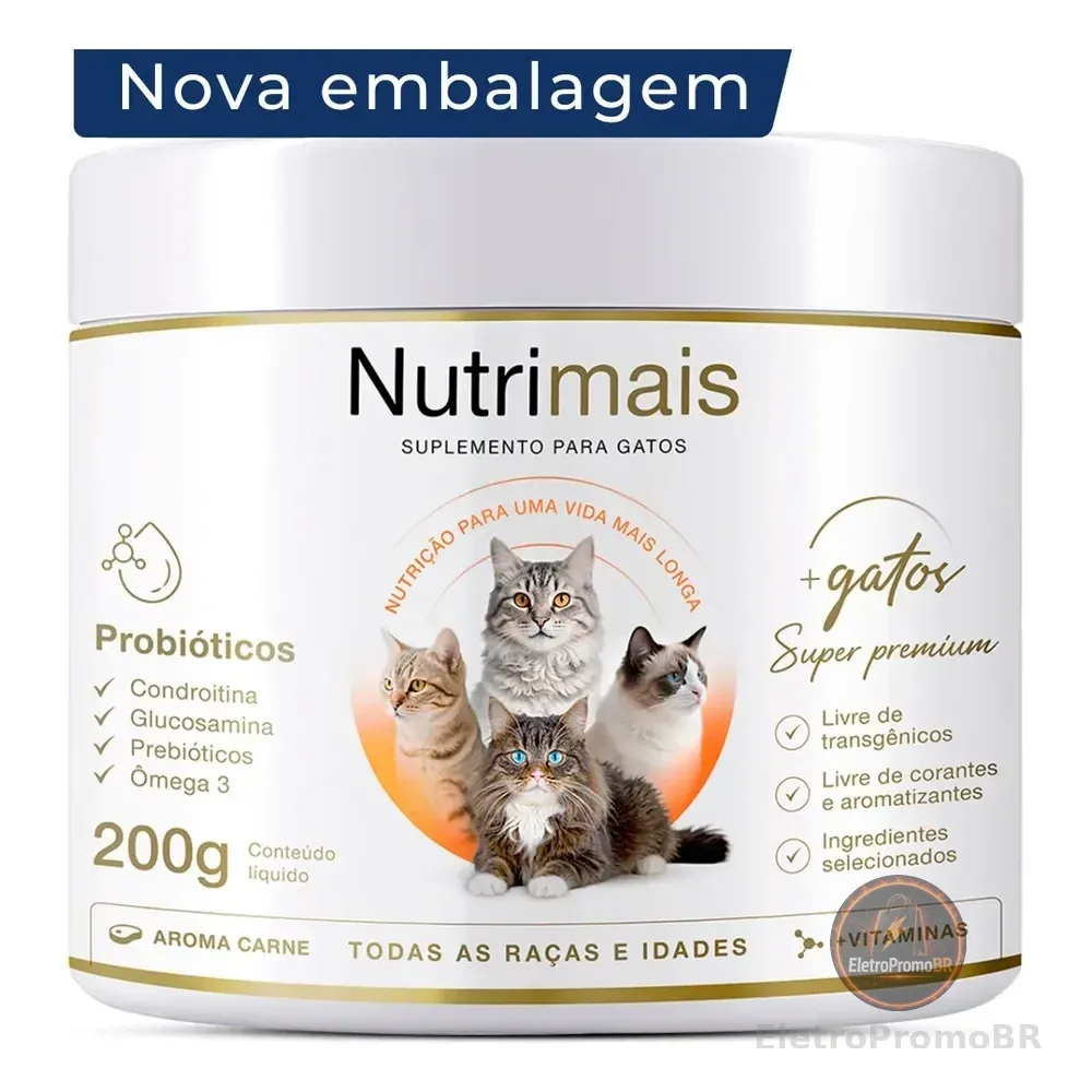 Suplemento Gatos Queda De Pelos Alergia Derme Nutrimais 200g