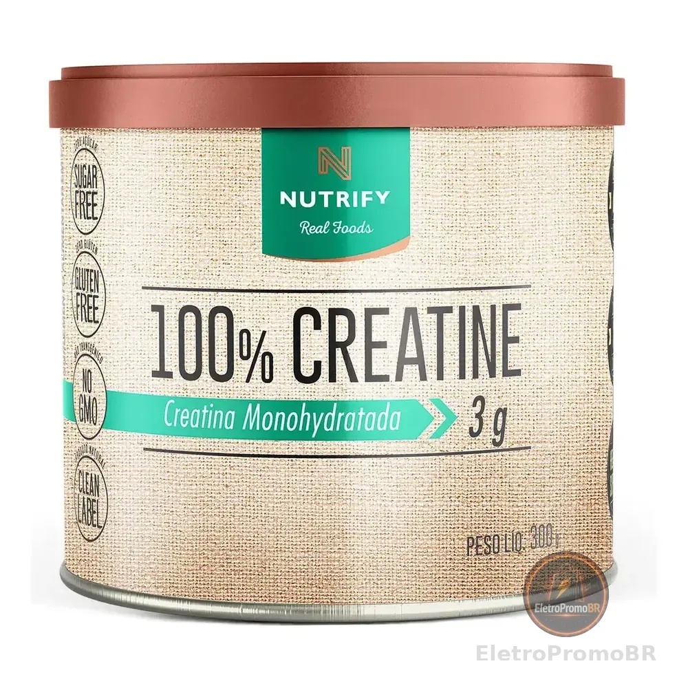 Nutrify 100% Creatine 3g De Creatina Por Dose - Suplemento Alimentar Para Suporte Energético - Lata 300g Neutro