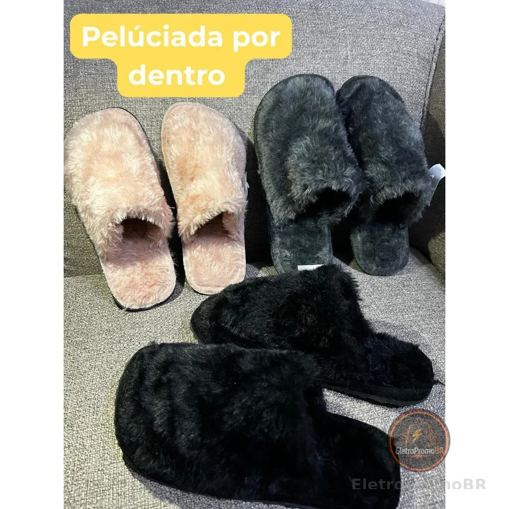 Pantufa Peluciada Quentinha Forrada por dentro Adulto / Infantil