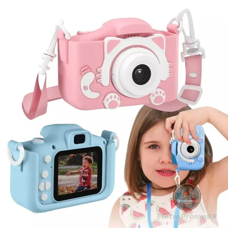 Camera Infantil Digital【Tira Foto De Verdade】 Filmadora Infantil Mini Maquina Fotografica Fotografa E Filma