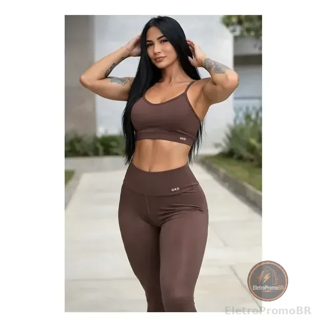Conjunto Gkd Zero Transparência Legging Cós Alto Top Duplo