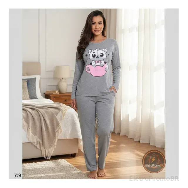 Pijamas De Frio Camisa E Calça De Malha Atacado Promoção