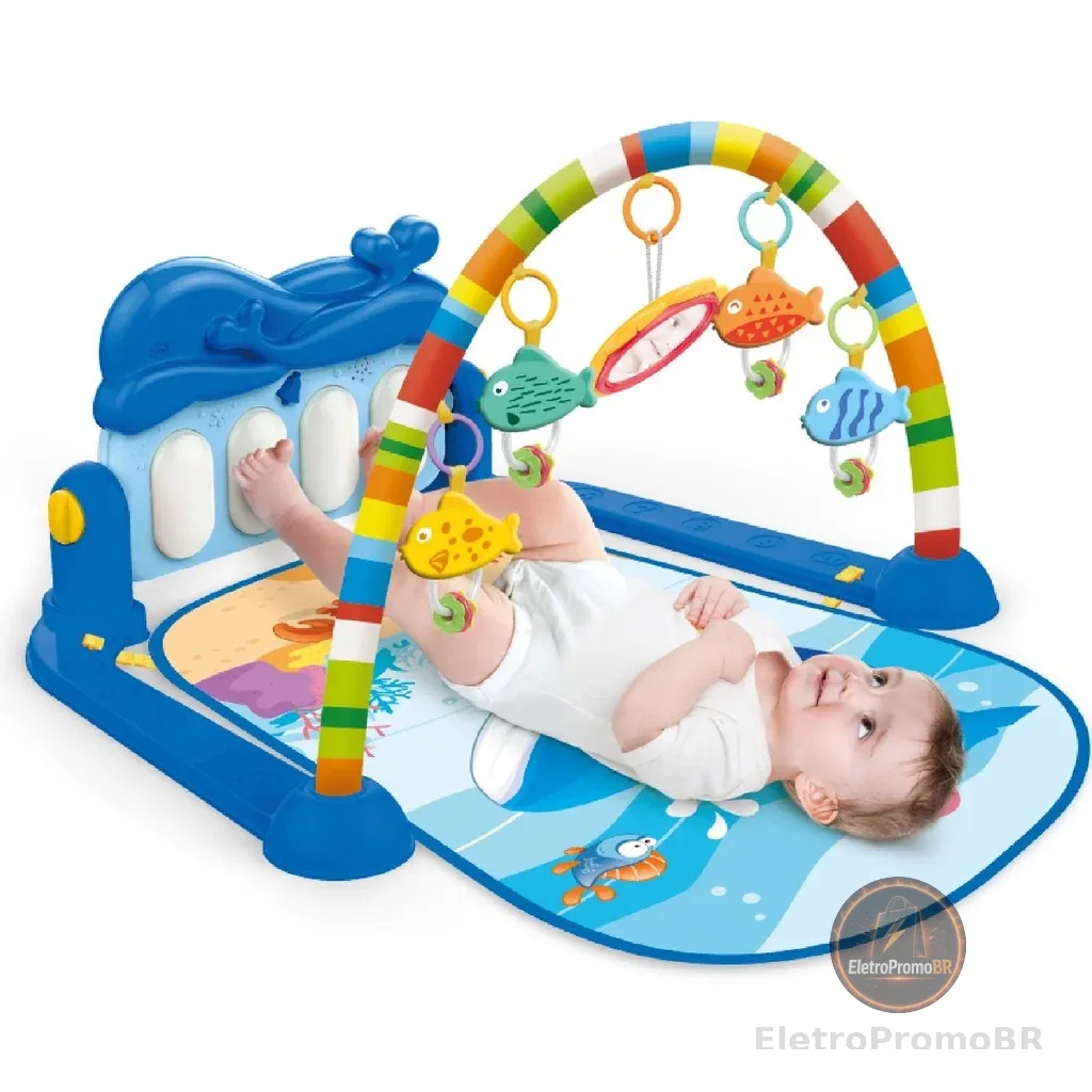 Tapete de Atividades com Play Piano Baleia Azul - Maxibaby