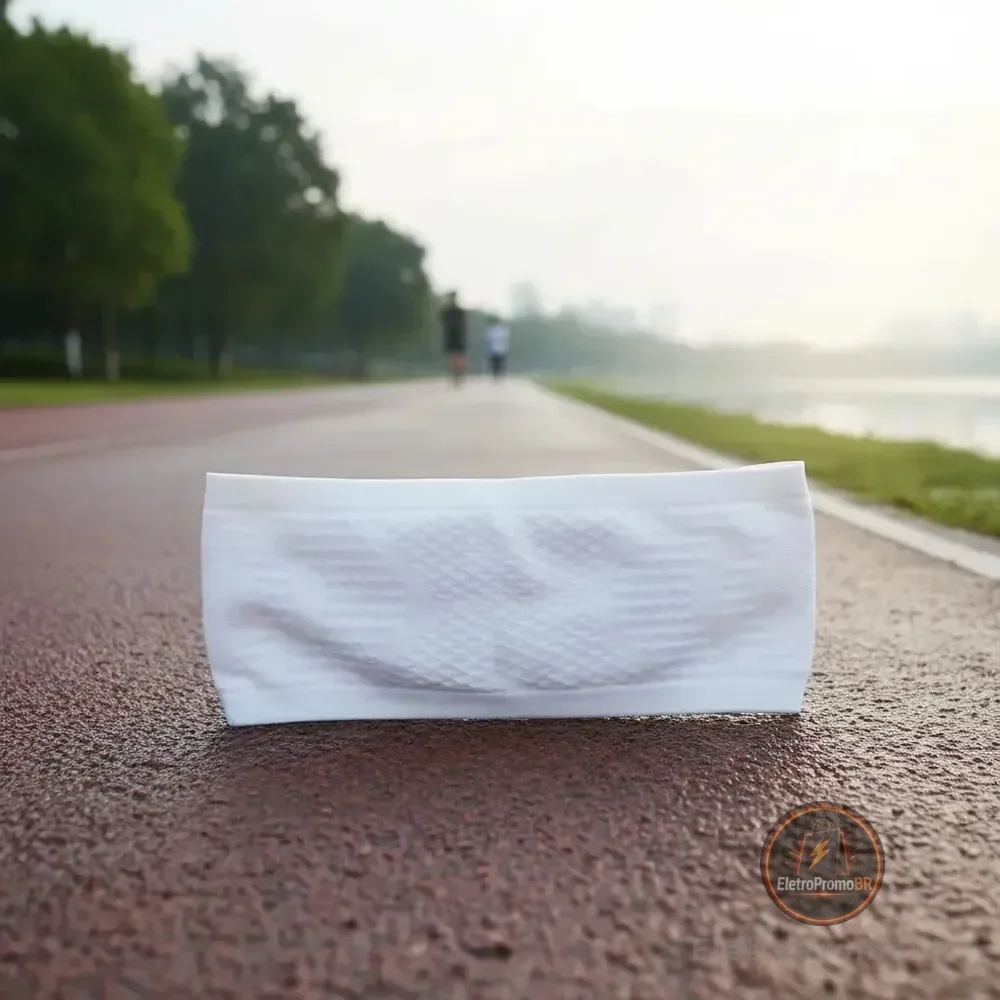 Cinto De Corrida Fitness Porta Celular Bolsa Elástico Preto Branco M