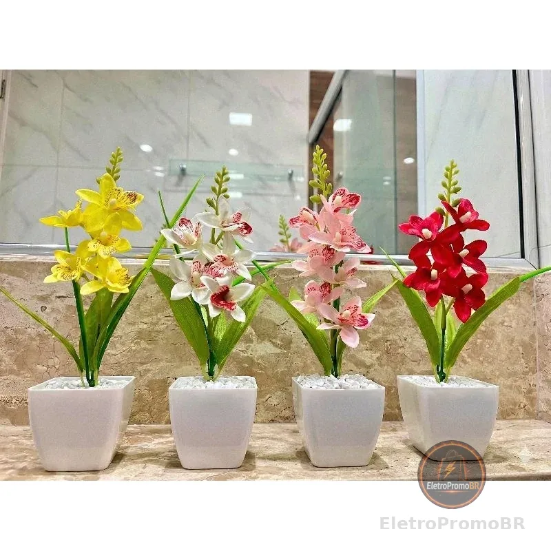 Kit Com 4 Vasos De Flores Artificiais Decorativas
