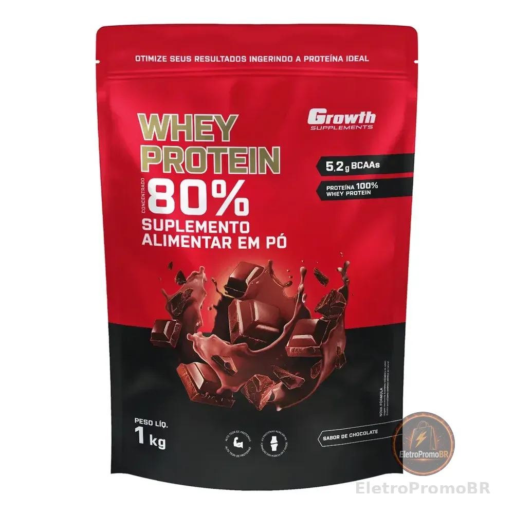 Whey Protein Concentrado 1kg Growth Supplements - Chocolate