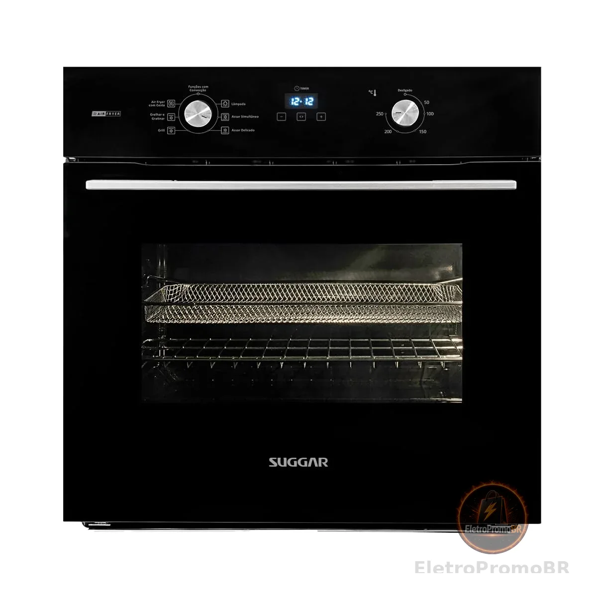 FORNO DE EMBUTIR AIR FRYER 68L PRETO FE6802PT