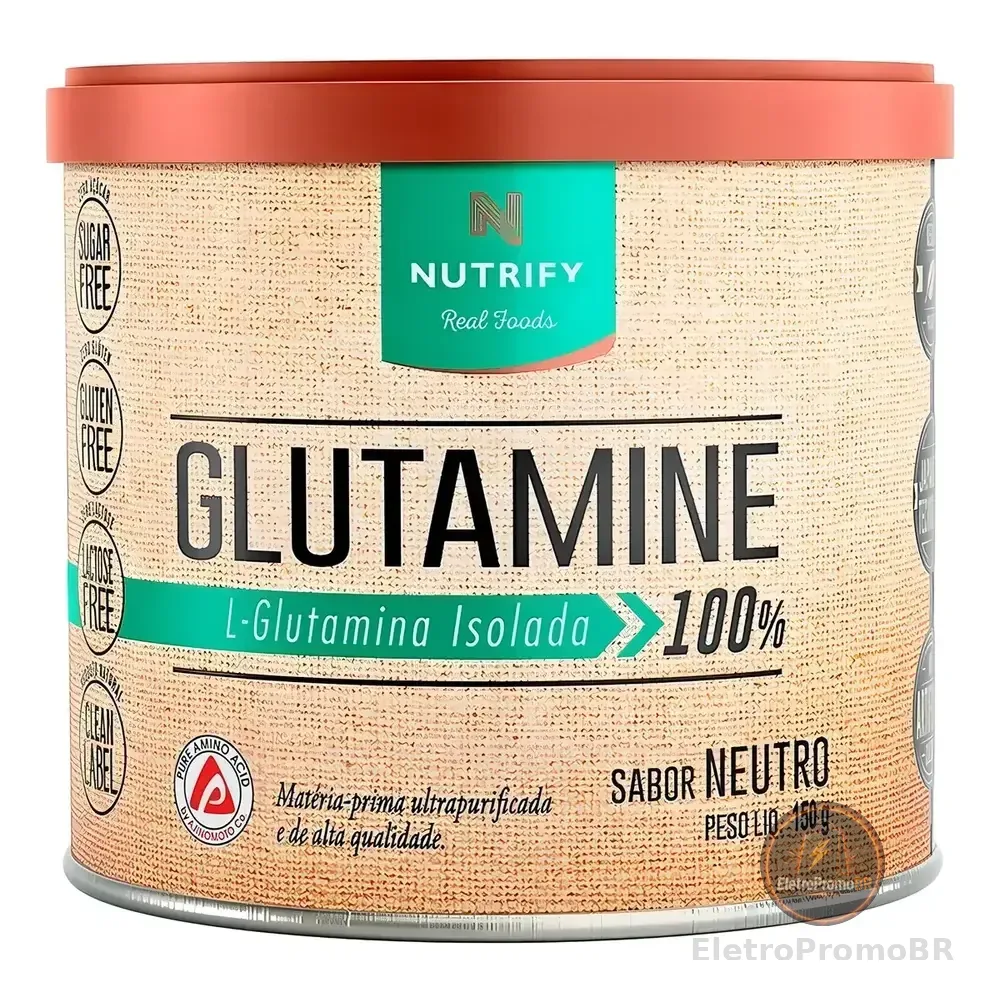 Suplemento Alimentar Glutamine 100% Sabor Neutro 150g Nutrify