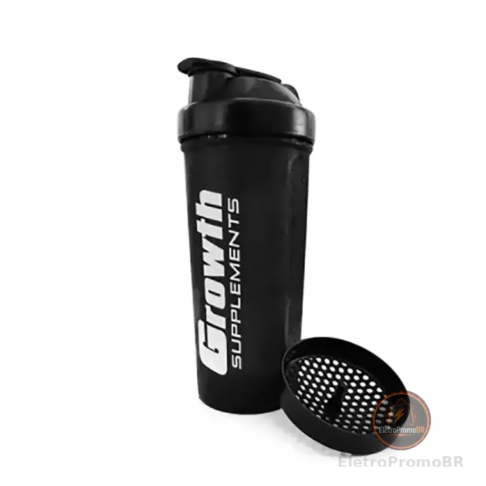 Coqueteleira Shaker Academia 600ml Growth Supplements Preto