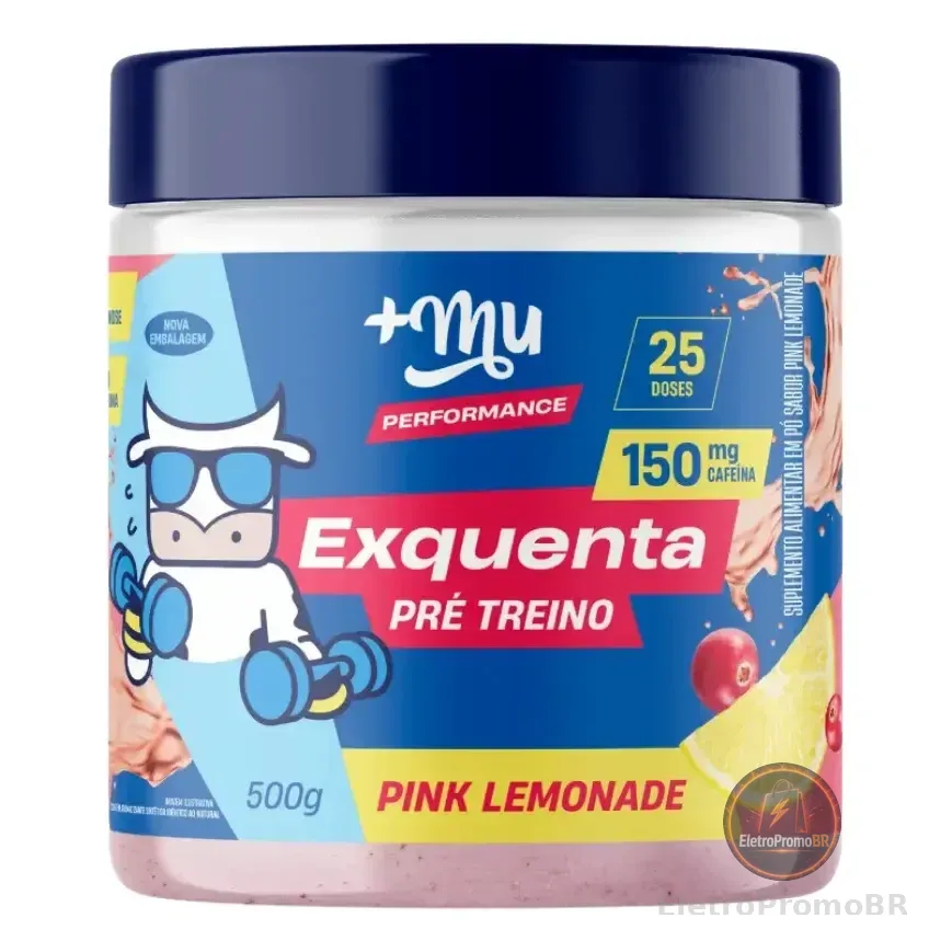 Pré Treino +mu Exquenta Sabor Pink Lemonade Com Cafeína Palatinose E Taurina - 500g Limonada