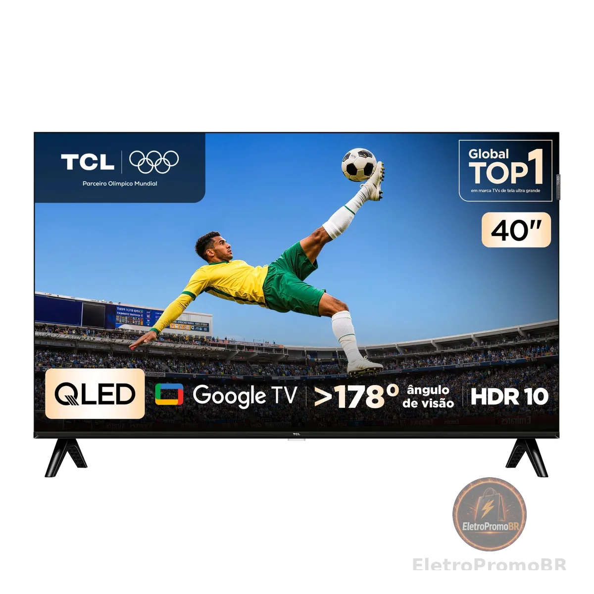 TCL, Smart TV, 40 Polegadas, HD QLED, WiFi, Bluetooth, Google TV, 2 HDMI, HDR10, Dolby Audio, 40S5K
