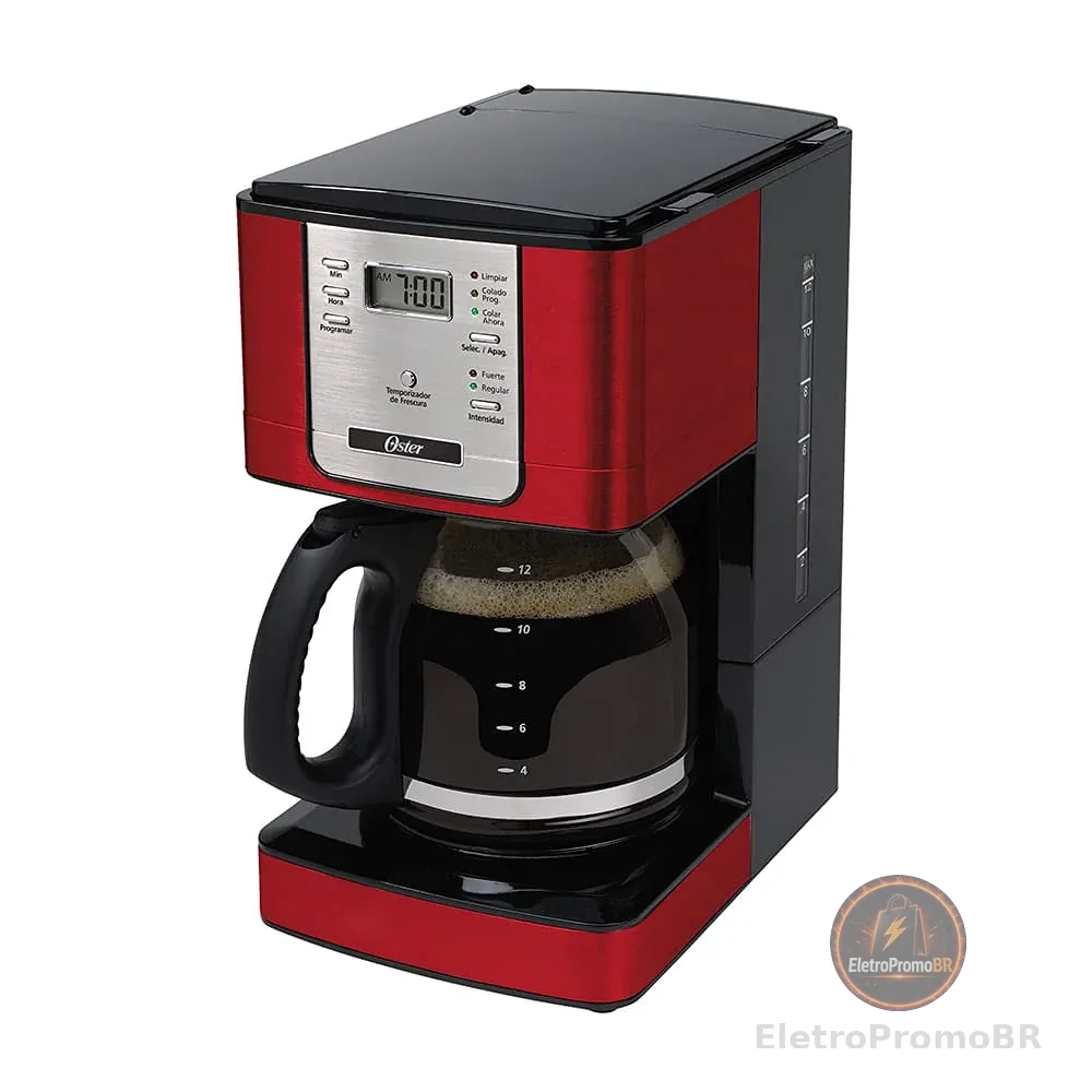 Oster Cafeteira Flavor Programável, 1,5L, 110V, Vermelha/Preto, 1000W, BVSTDC4401RD