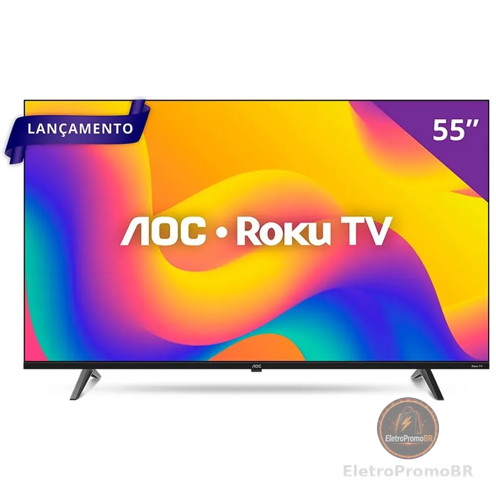 Smart Tv AOC 55" LED ROKU 4K Wi-Fi 55U7045/78G Bivolt