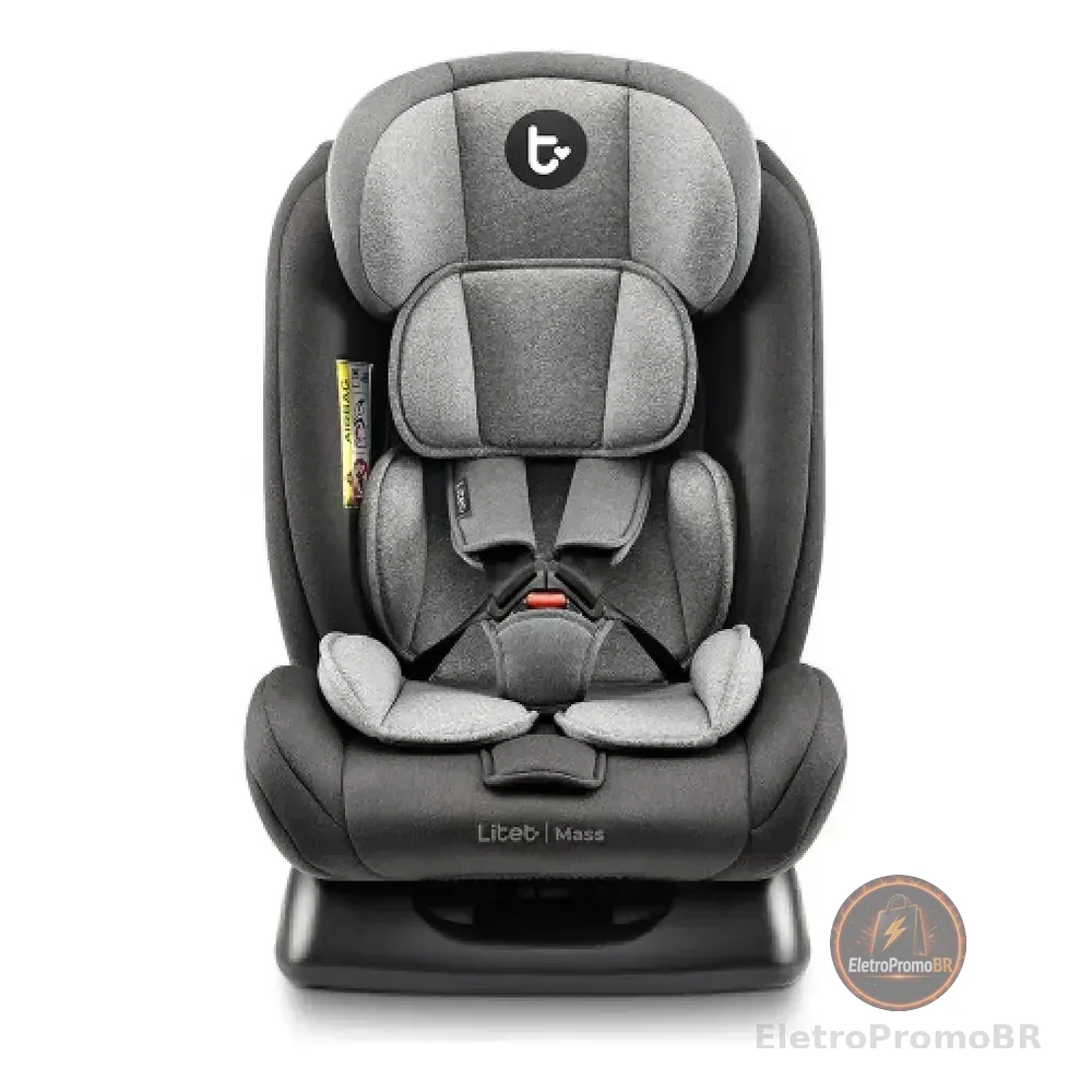 Cadeirinha Infantil Para Carro Litet Mass 0-36kg Preta E Cinza - Bb458 Liso Preto E Cinza