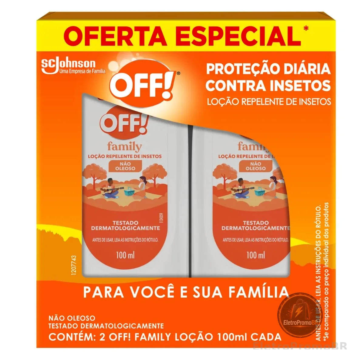 OFF! Family Loção Repelente de Insetos e Mosquitos 2 x 100ml