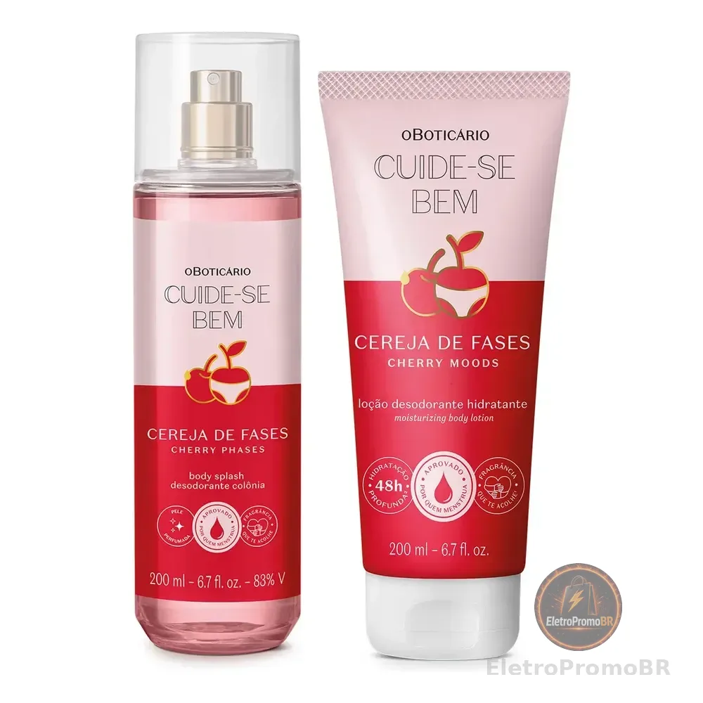 Combo Cuide-se Bem Cereja De Fases: Body Splash 200ml + Loção Corporal 200ml