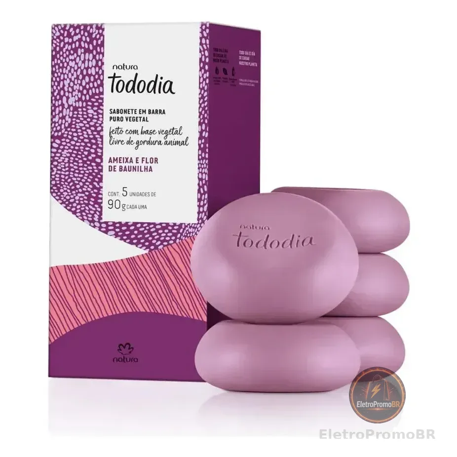 Sabonete Natura Ameixa E Flor Baunilha Tododia 5 Unid De 90g