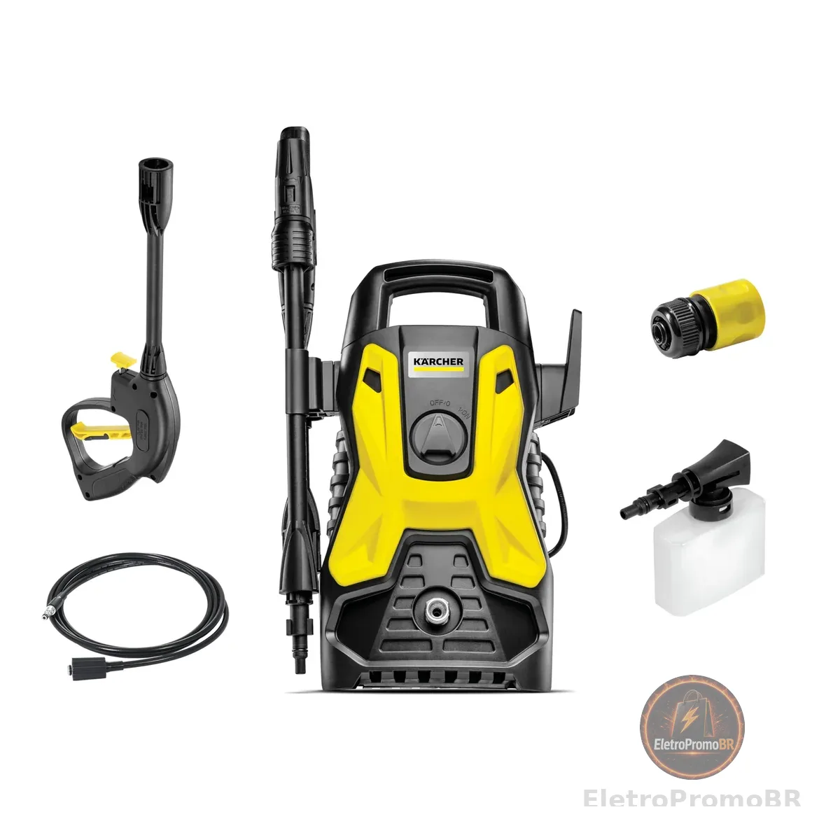 Kärcher Lavadora de Alta pressão Prática Black, 1500 PSI/Libras, 1400W, 300L/h com Aplicador de Detergente e Lança Regulável 127V