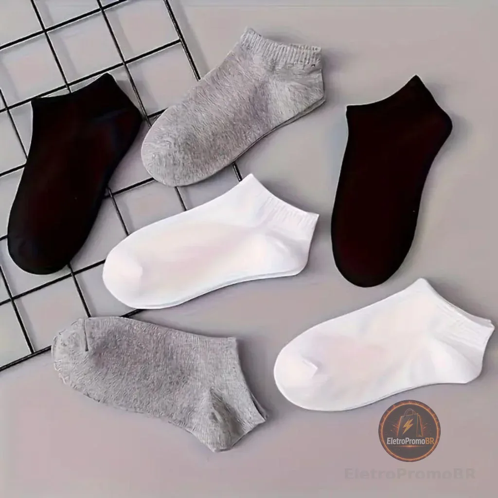 Kit 12 Pares Meias Curtas Unissex Cano Baixo