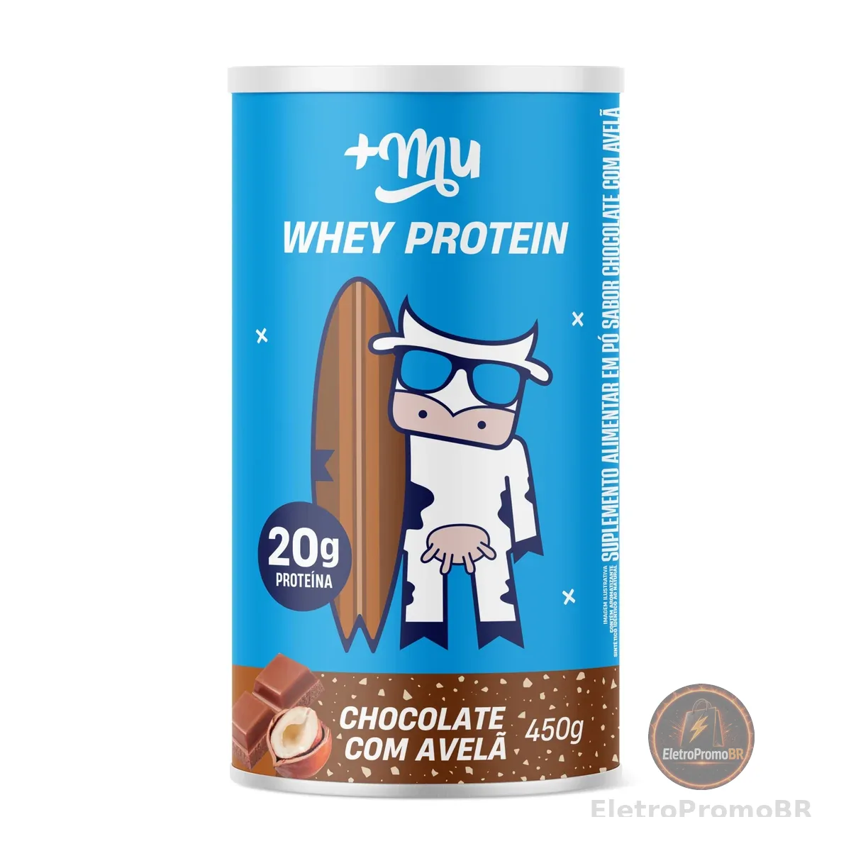 +Mu Pote Whey Concentrado Sabor Chocolate com Avelã 20g Proteína - 450g