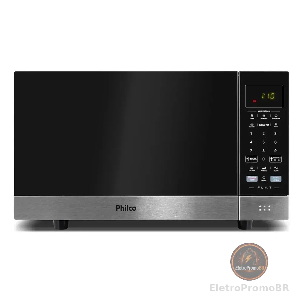 Micro-ondas Philco 28l Preto Espelhado Flat Pmo30f 127v