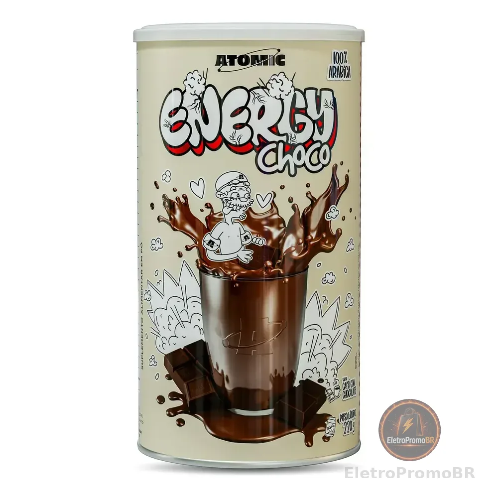 Café Termogênico Atomic Labs Energy Choco 220g Sabor Chocolate E Café
