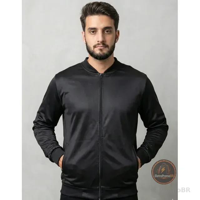 Jaqueta Masculina Bomber Chimpa Com Zíper E Bolsos