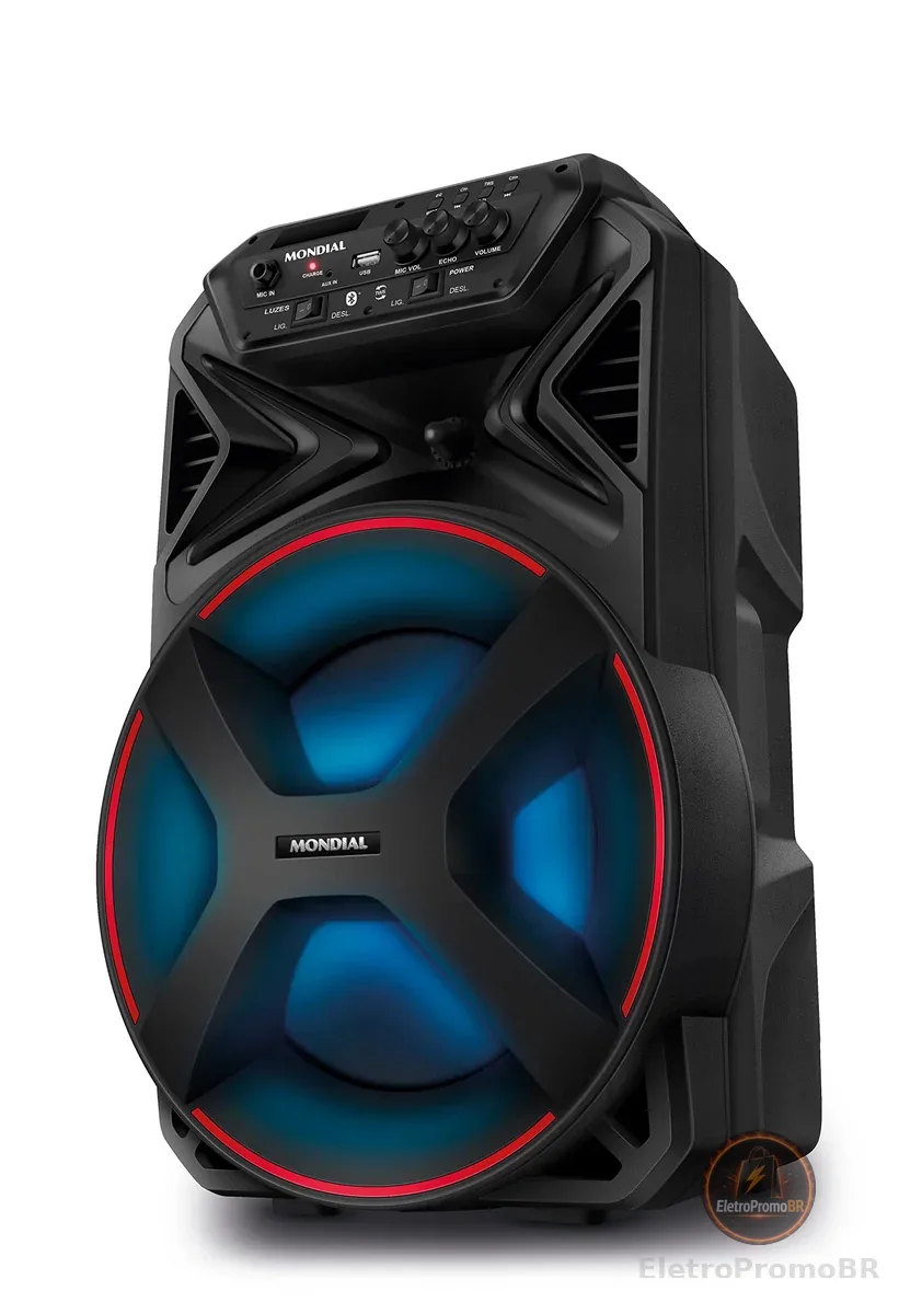 MONDIAL Caixa Amplificada Connect Partyplus, Preto, 250W RMS, Bivolt - CM-250