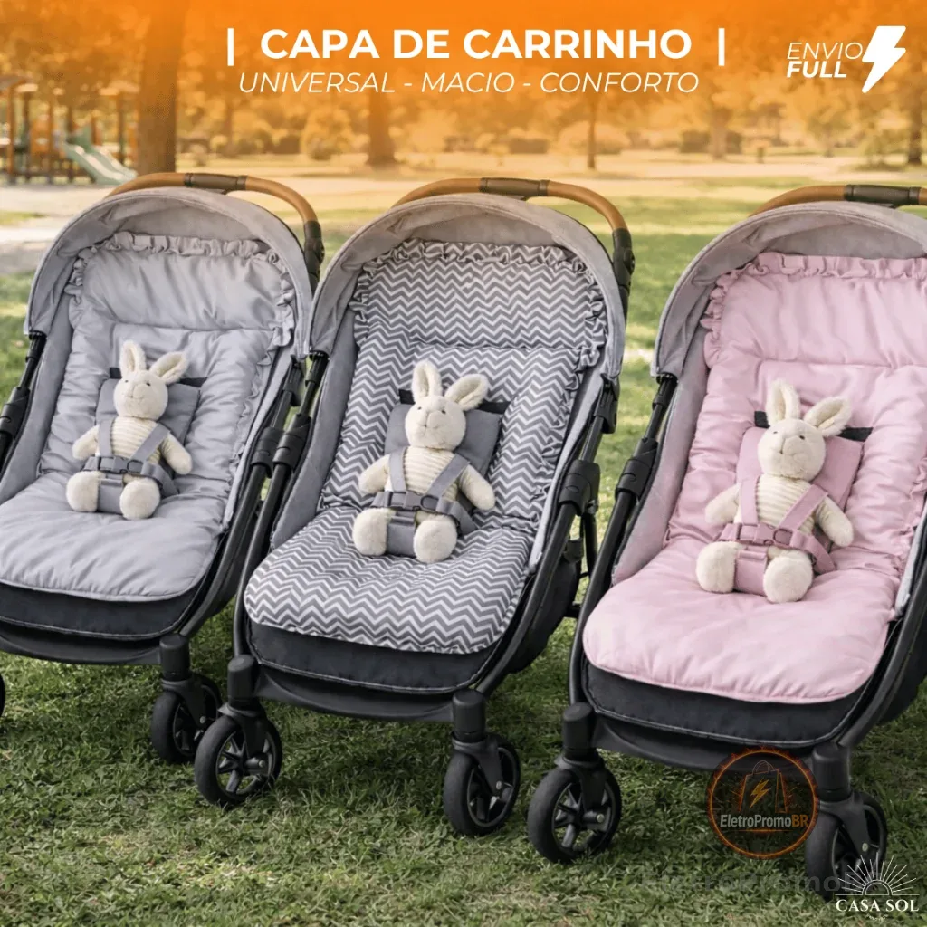 CAPA DE CARRINHO  | COLCHONETE DE CARRINHO  | PROTETOR PARA BEBÊ  | UNIVERSAL  |  CORES