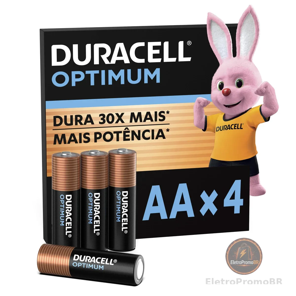 Duracell Pilhas Optimum AA Pequena Pack 4 Unidades – Dura até 30x Mais – Para Controle de Videogame e Brinquedos
