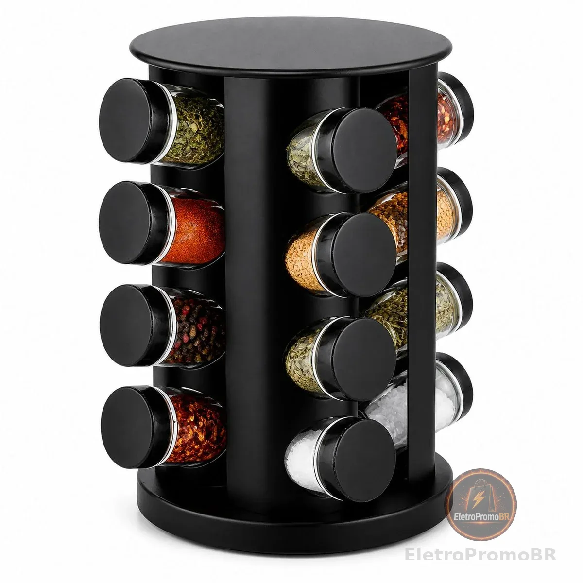 Porta Temperos Giratório 16 Potes – Organizador 360° de Cozinha