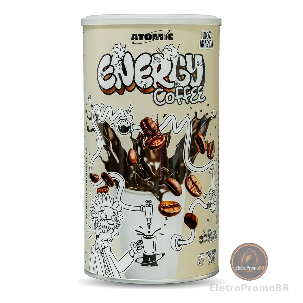 Café Energético Atomic Labs Pó 220g Termogênico Lowcarb Sem Glúten