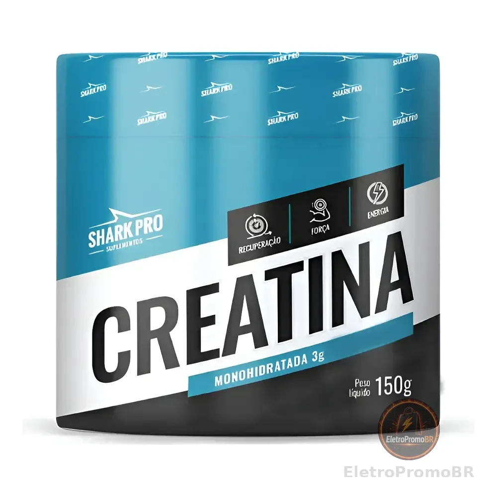 Pote Creatina Monohidratada 3g Sem Sabor Pote 150g Shark Pro Sabor Natural Em Po