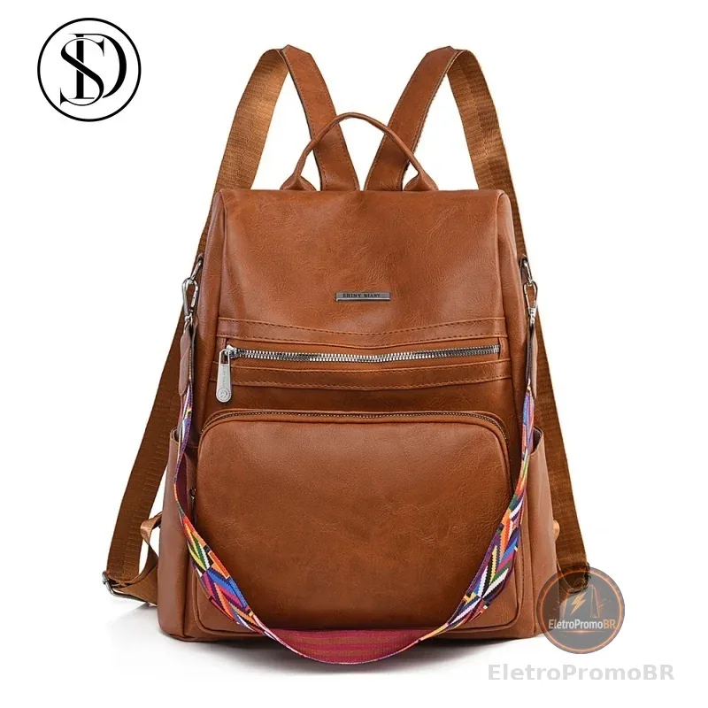 Mochila 2026 Bolsa Feminina GRANDE Escolar Trabalho Viagem Couro Sintéticos
