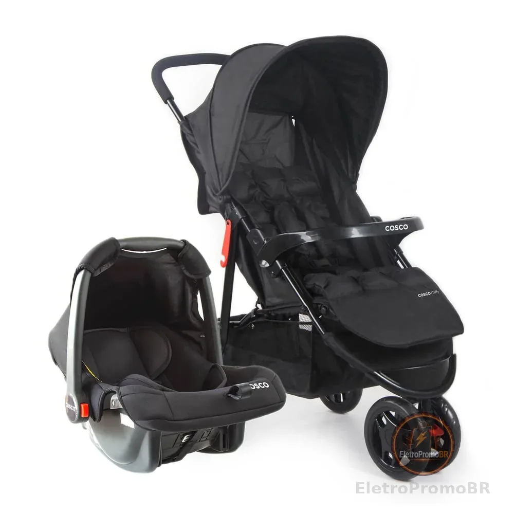 Cosco Kids, Travel System Toffy, Preto Absoluto