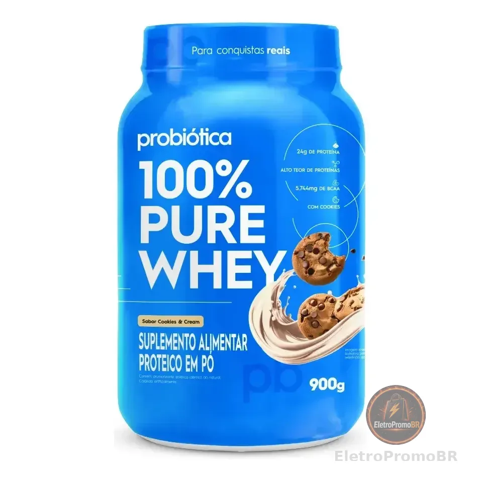 100% Pure Whey - 900g Cookies & Cream - Probiótica