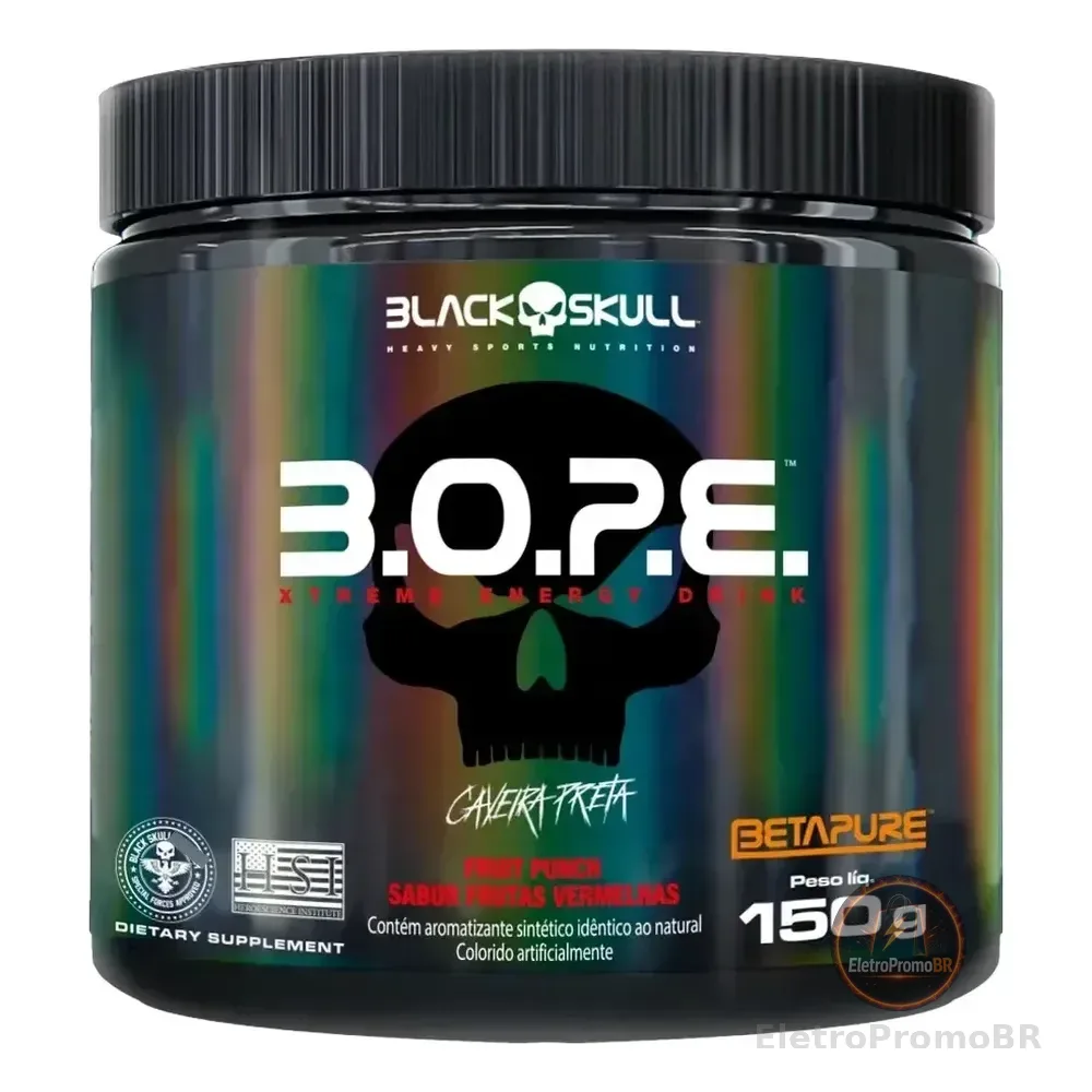 Pré Treino Black Skull B.o.p.e. 150g Pó Energia Foco Origina Fruit Punch - Frutas Vermelhas