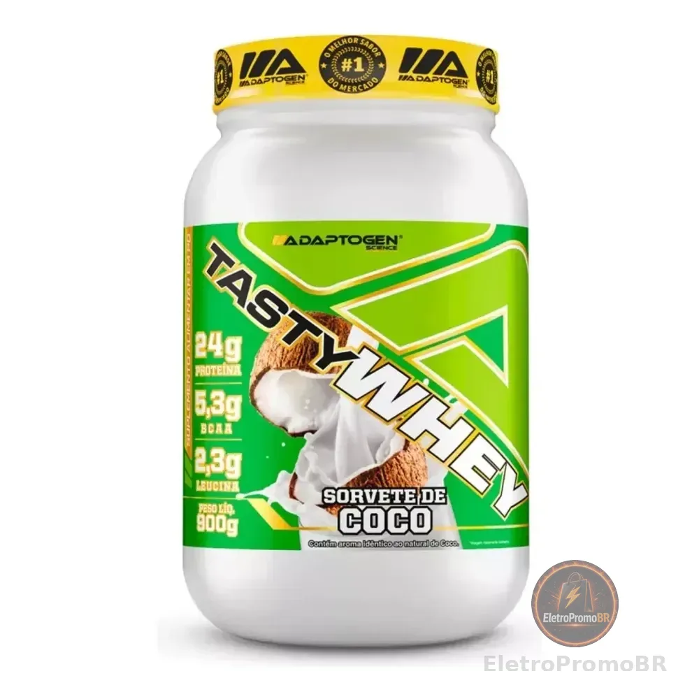 Suplemento Tasty Whey Adaptogen Science Whey Protein 3w Gourmet Pote 900g Sabor Sorvete De Coco Coconut Icecream