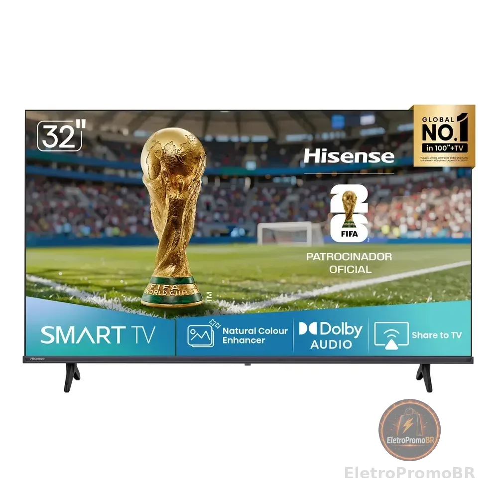 Hisense Smart Tv Hd 32 Polegadas 32a4nv Com Hdr10, Dts Virtual X, Compatibilidade Alexa E Google Home