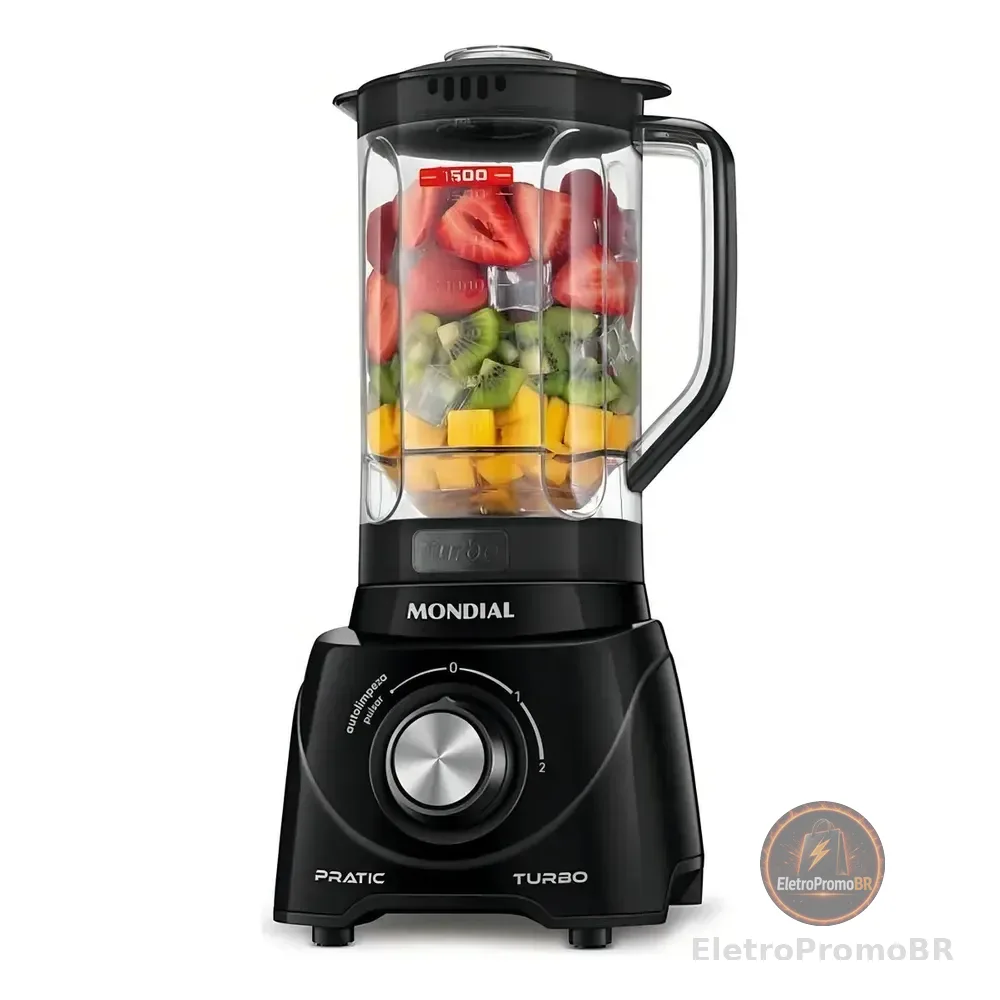 Liquidificador Pratic Turbo, Mondial, 550w - L-98-b Preto 127v